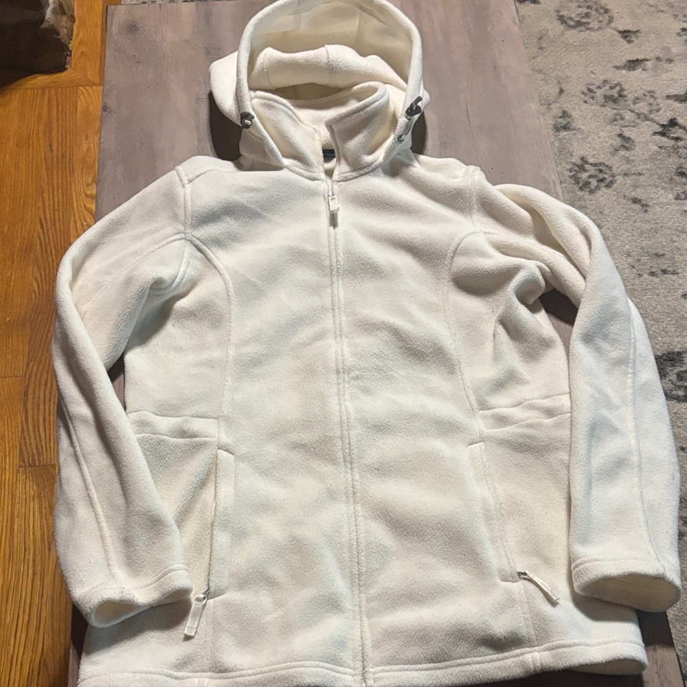 Lands' End Women's Cream Hooded Jacket